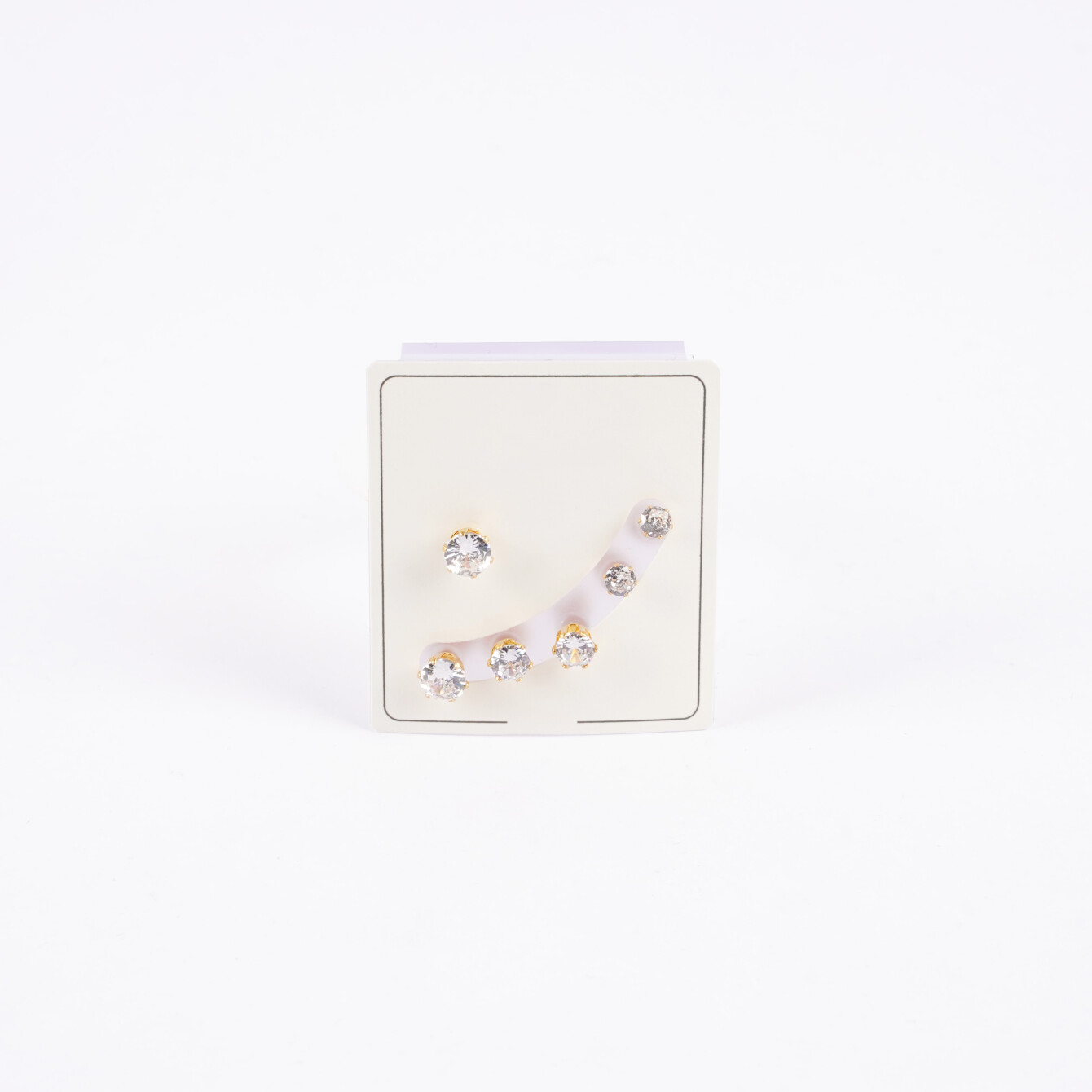 Altın Kaplama Çelik Taşlı Minimal Küpe Seti - 