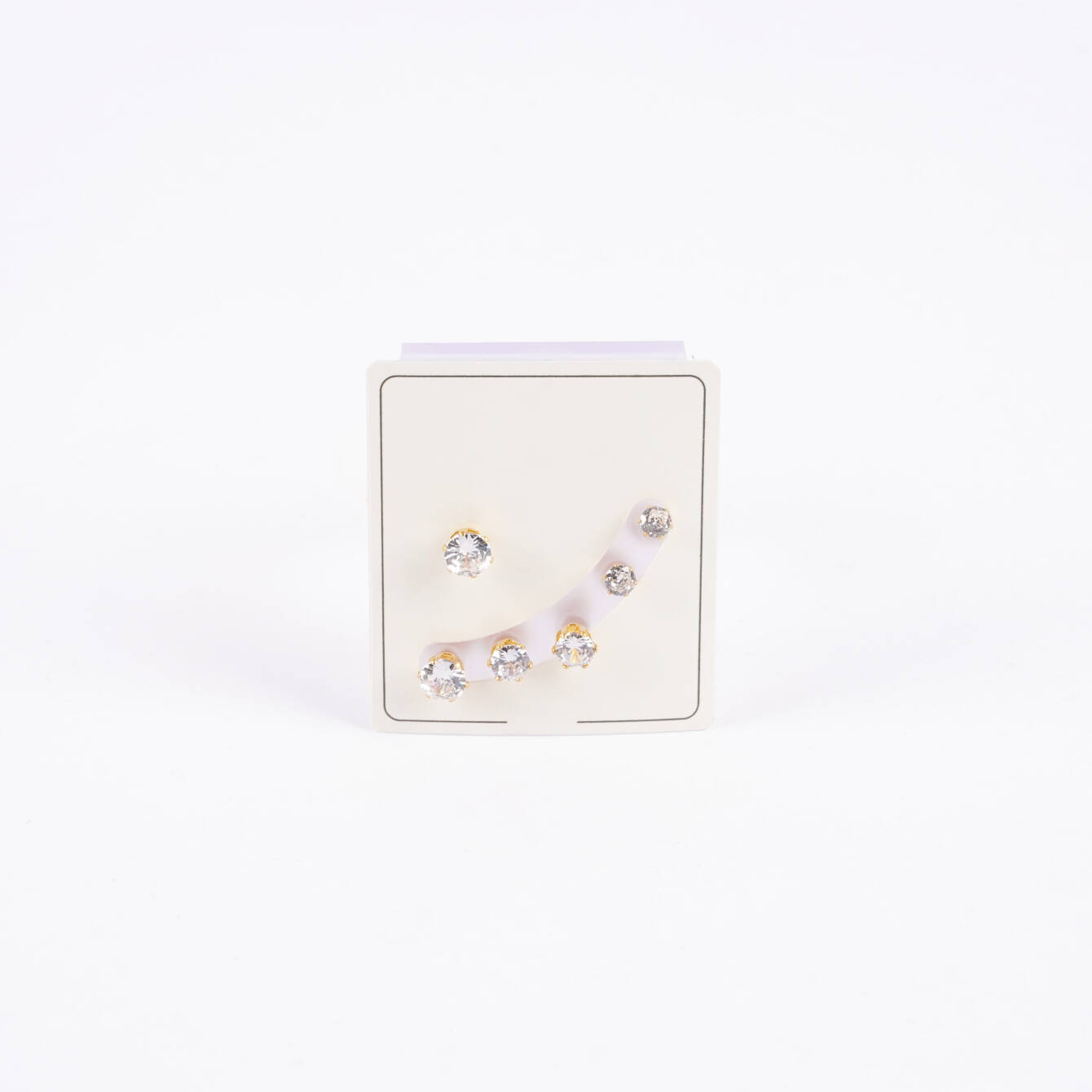 Altın Kaplama Çelik Taşlı Minimal Küpe Seti - 1