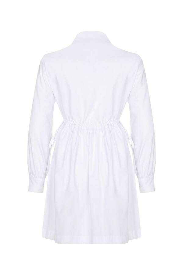 Beli Ayarlanabilir Nakışlı Tunik Beyaz - 3