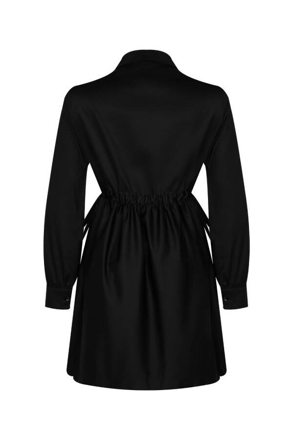 Beli Ayarlanabilir Nakışlı Tunik Siyah - 3