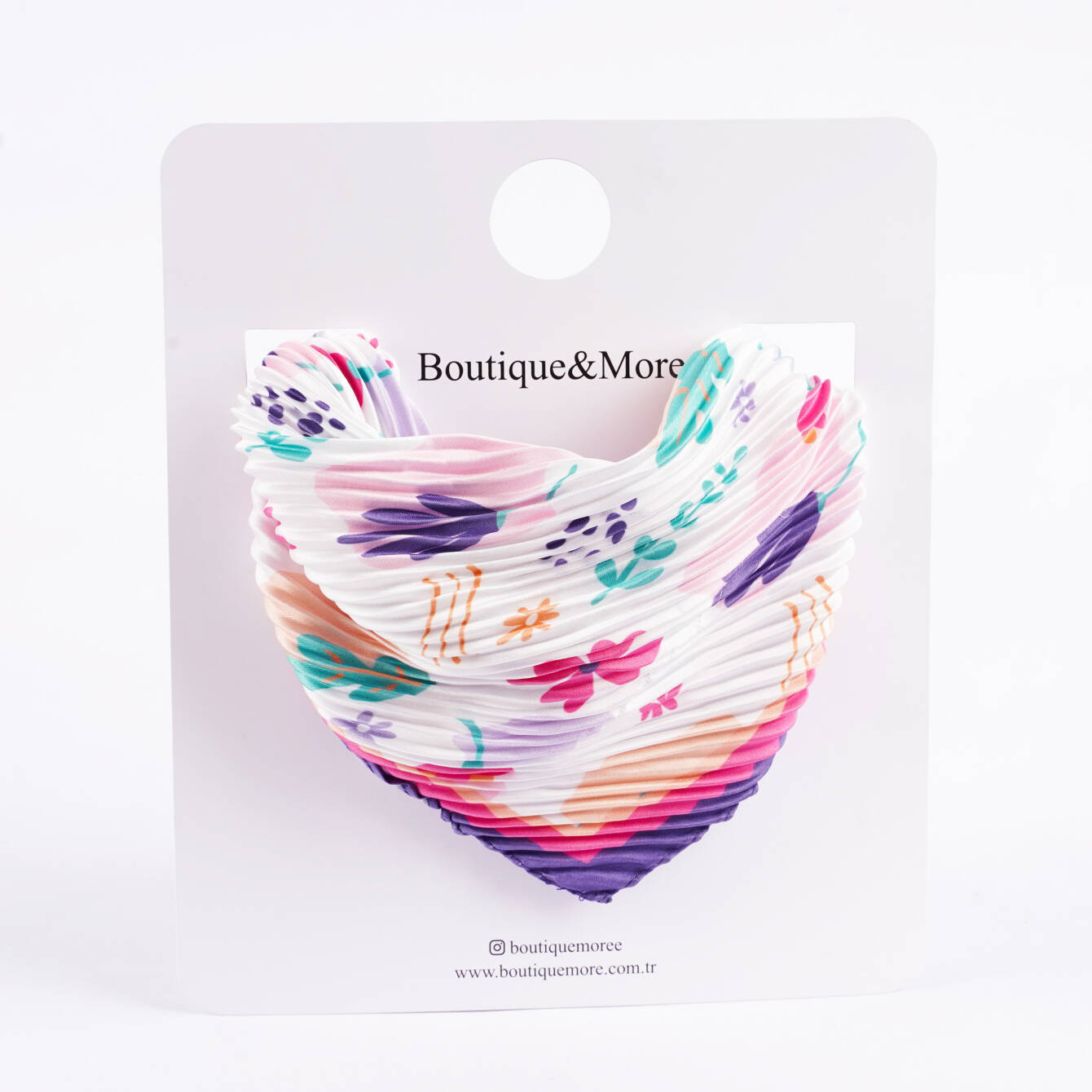 Çiçek Desenli Fular - 1