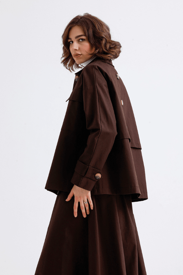 Gabardin Ceket Takım Kahve - 4