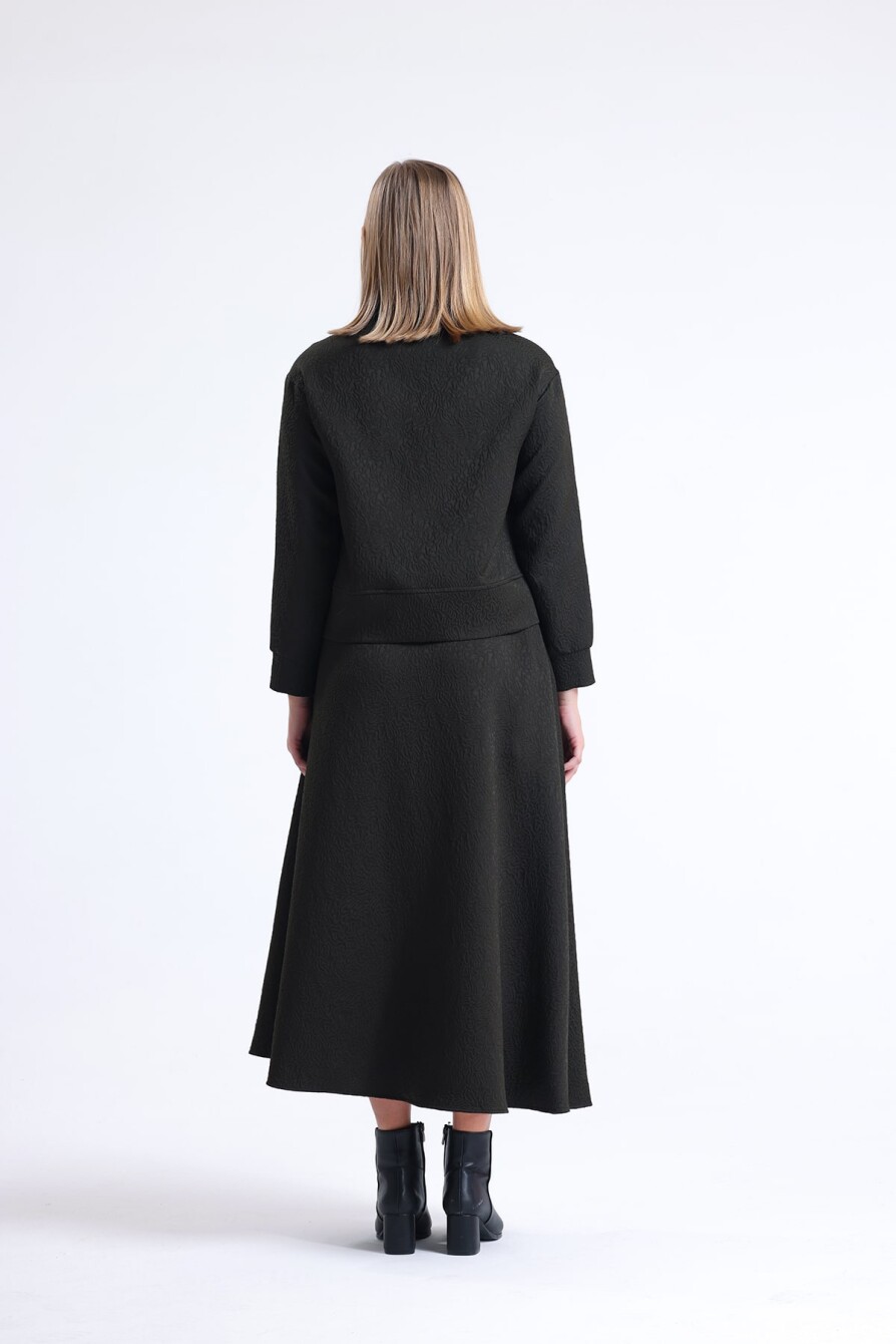 Gofre Dokulu Ceket Takım Haki - 4