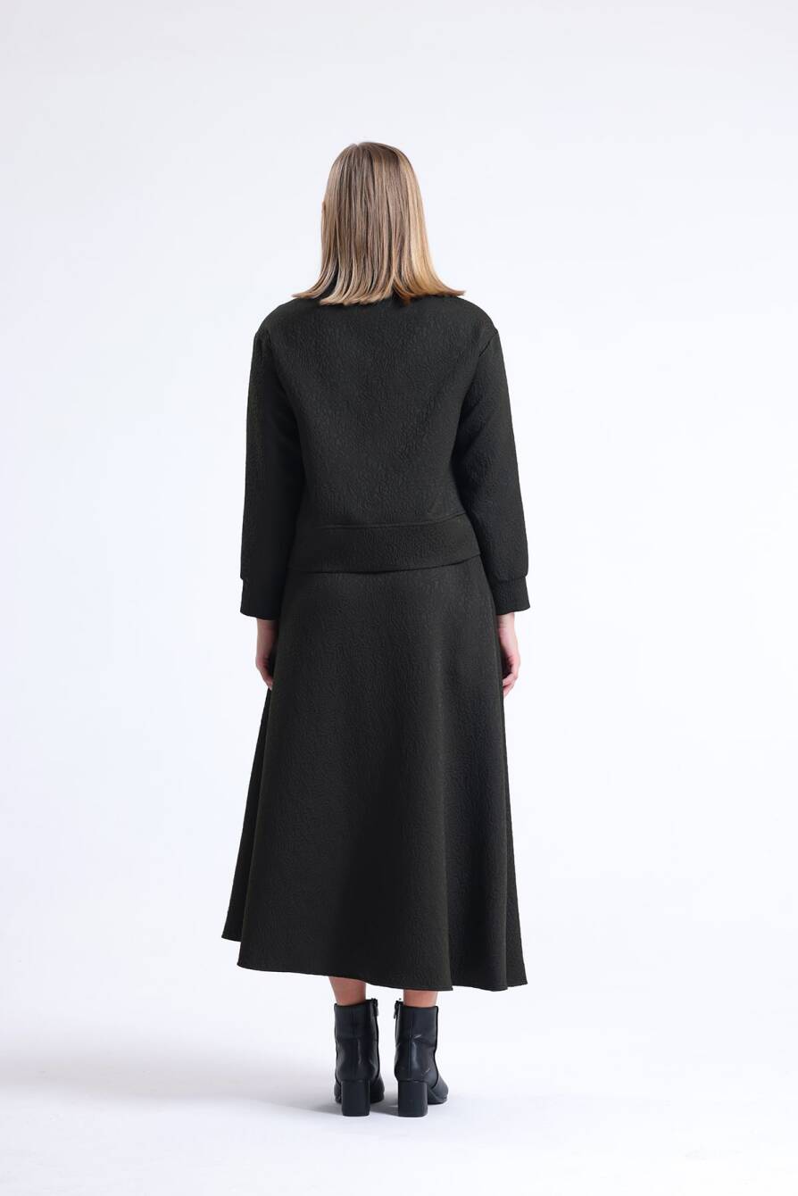 Gofre Dokulu Ceket Takım Haki - 4