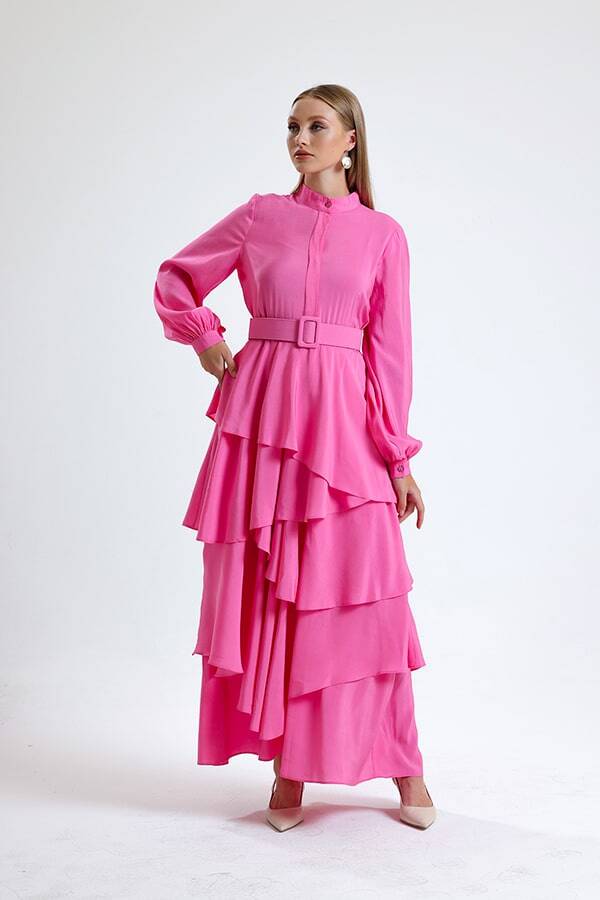 Kat Kat Elbise Pembe - 1