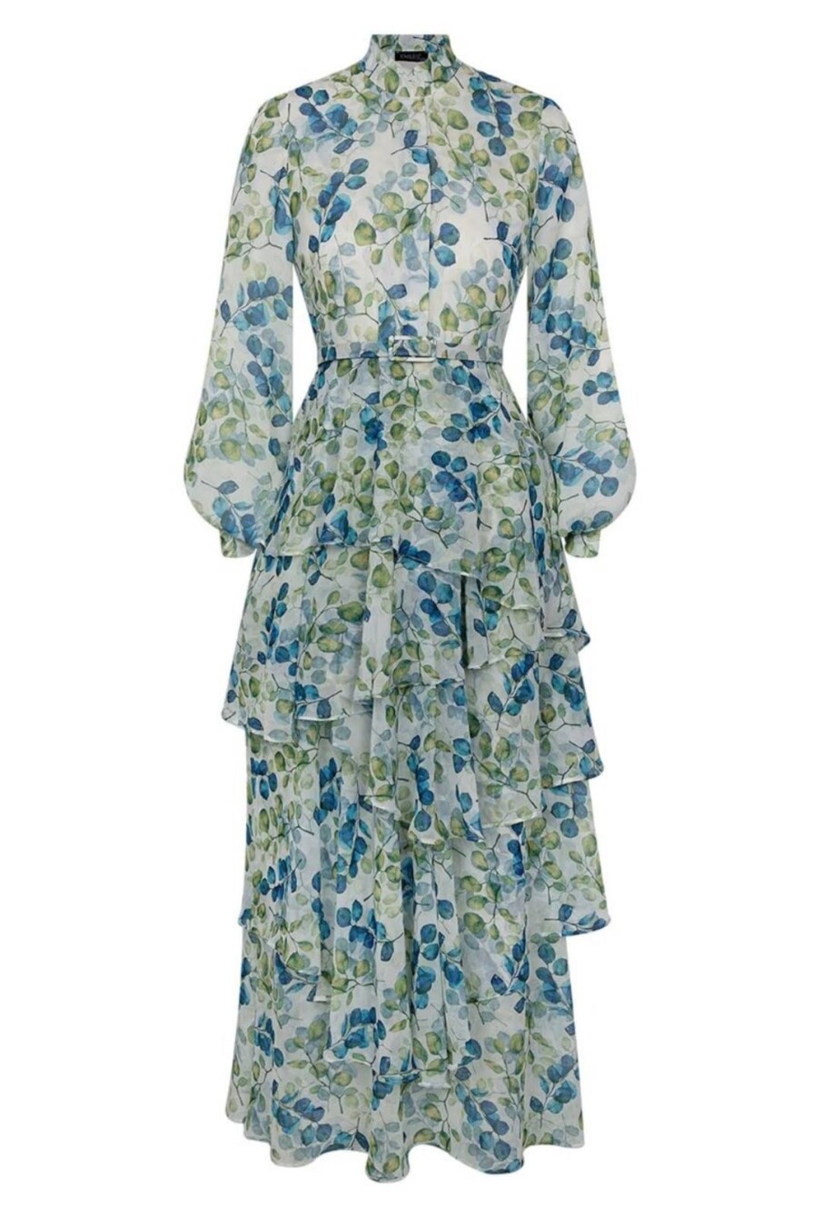 Kat Kat Elbise Yaprak Desenli - 