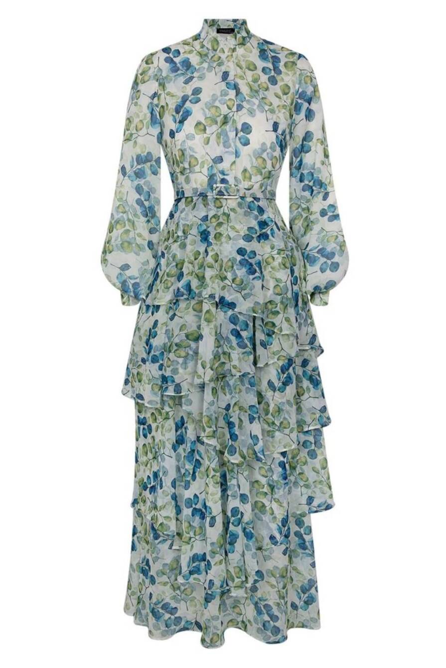 Kat Kat Elbise Yaprak Desenli - 1