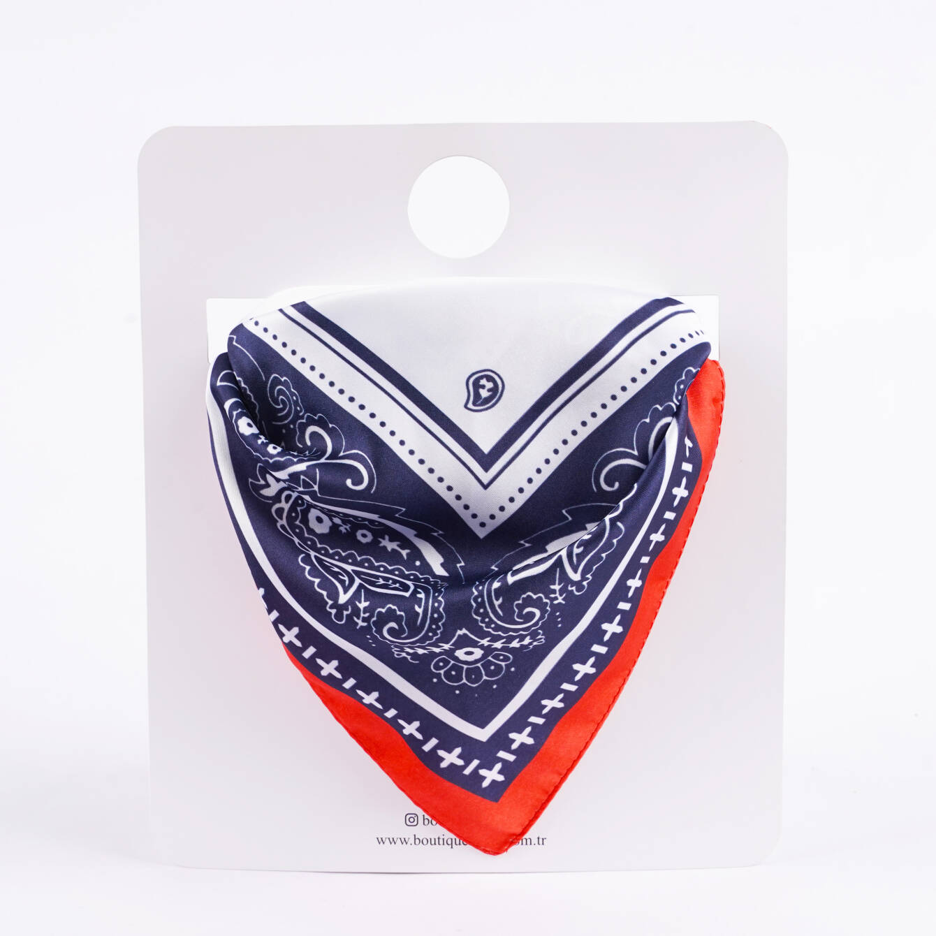 Klasik Bandana Desenli Şık Fular - 1