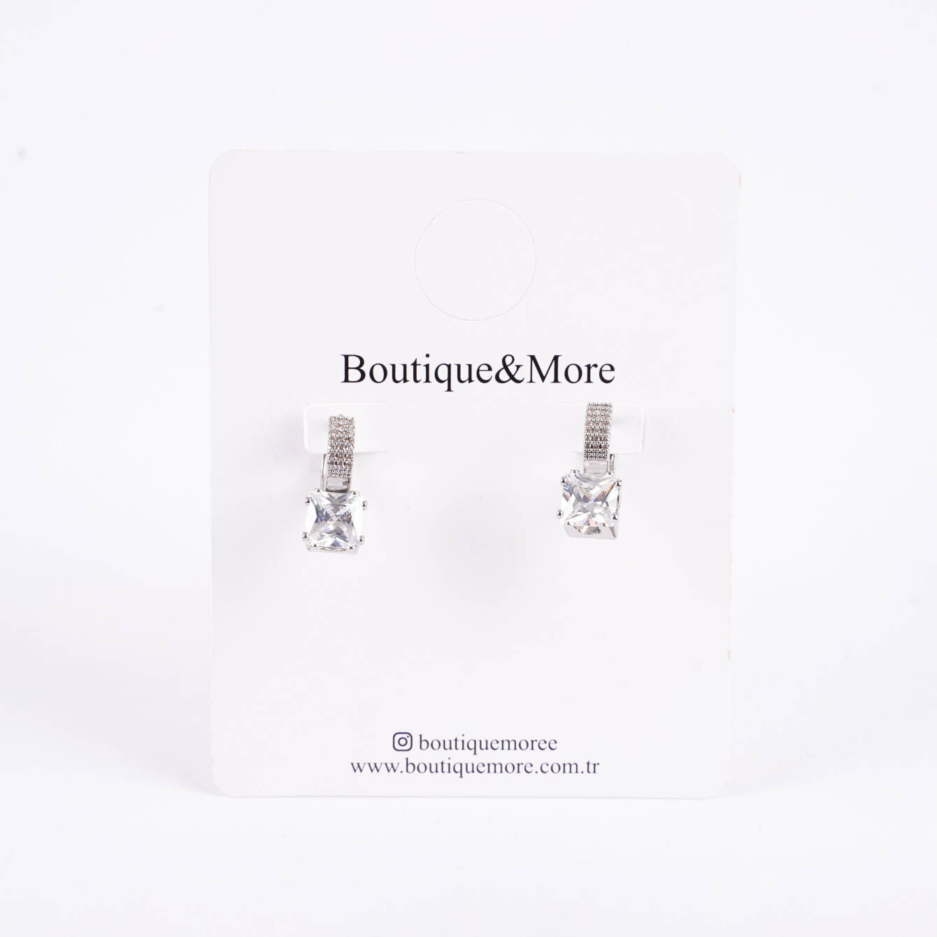 Minimal Kare Tektaş Küpe - Zarif Tasarım - 1