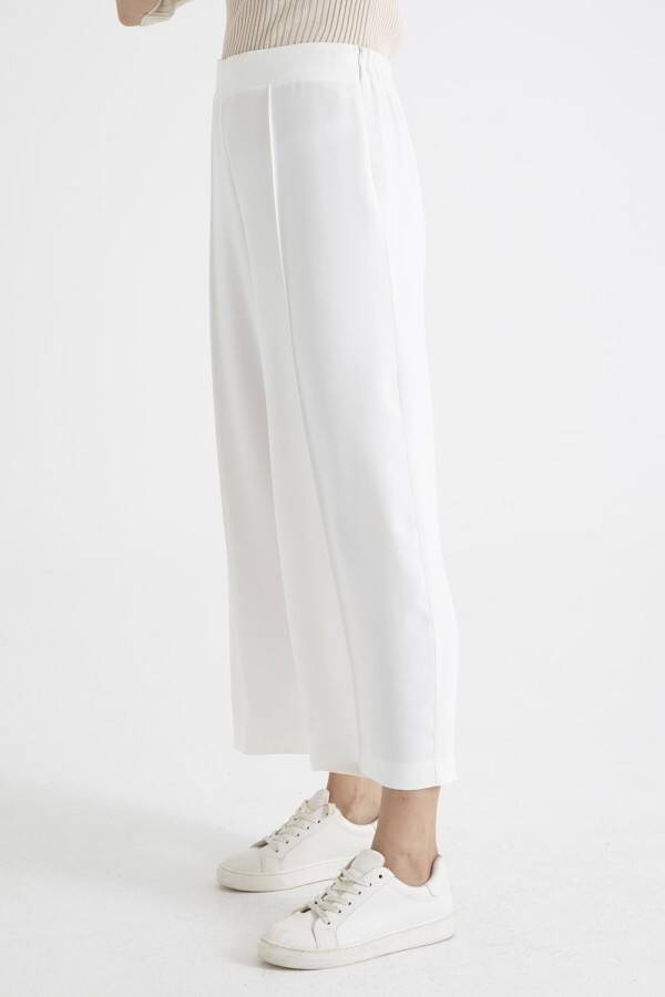 Nervürlü Pantolon Beyaz - 4