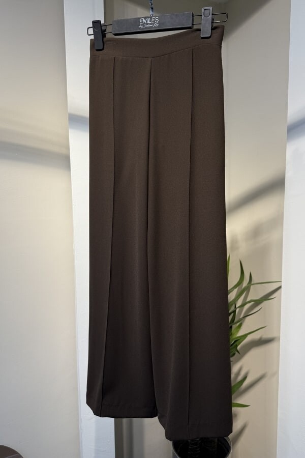 Nervürlü Pantolon Kahve - 3