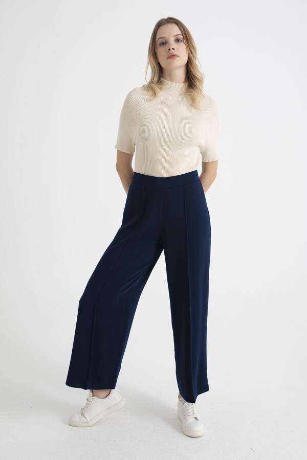 Nervürlü Pantolon Lacivert - 2