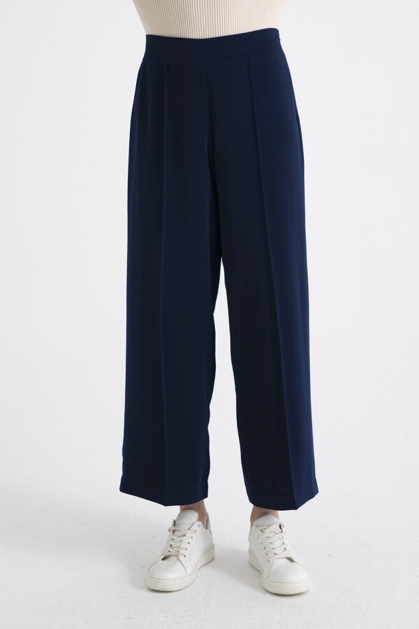Nervürlü Pantolon Lacivert - 4