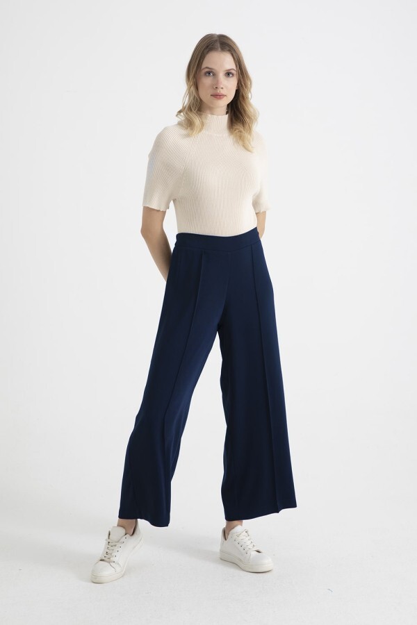 Nervürlü Pantolon Lacivert - 