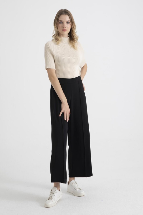 Nervürlü Pantolon Siyah - 