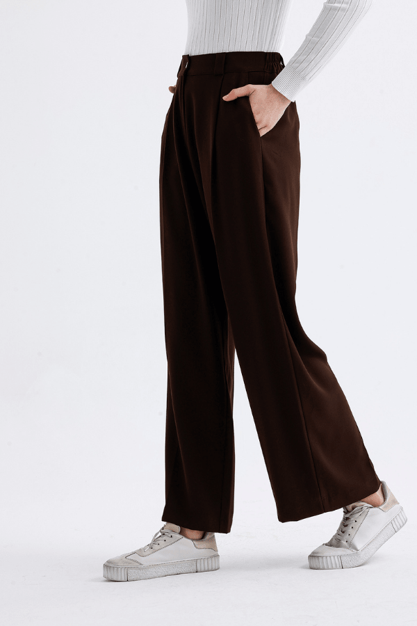 Palazzo Krep Pantolon Kahve - 2