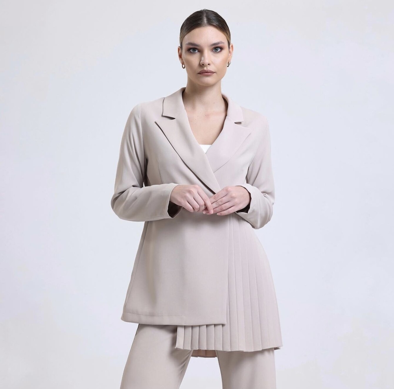 Pliseli Taş Rengi - 2